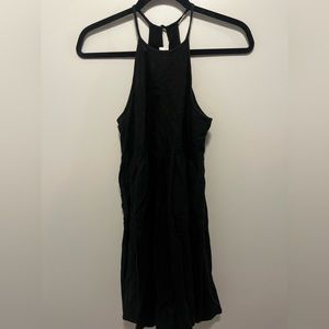 ABOUND Black Halter Linen Blend Baby Doll Mini Dress XXS